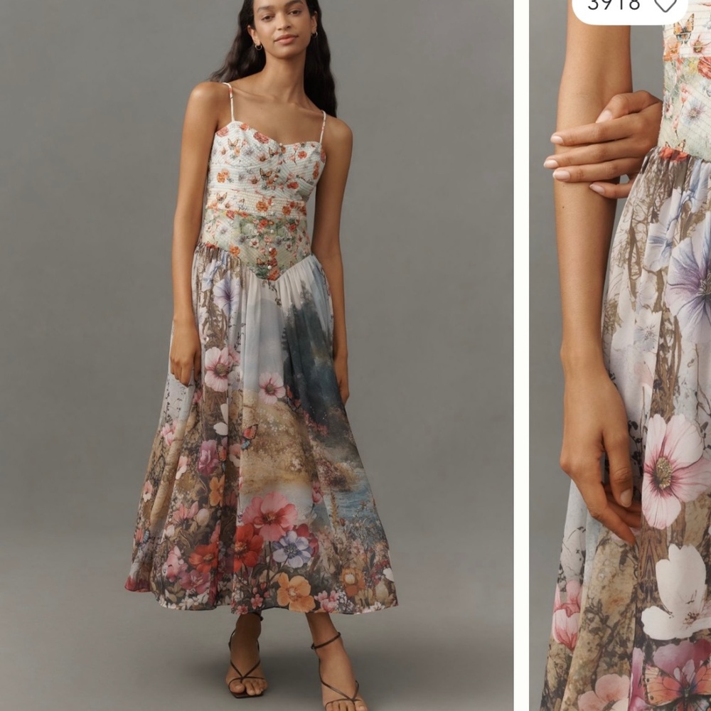 The Muse Basque waist midi dress